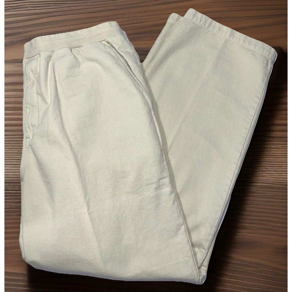 Mens Orvis Khaki Athletic Pull On Stretch Pants Straight Leg Sz XL 33"‎ Ins